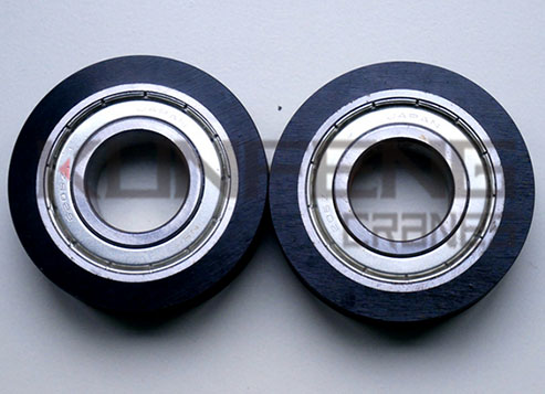 Polyurethane coated wheels that drive the stacker to move horizontally along the driving track Polyurethane coated wheels that drive the stacker to move horizontally along the driving track