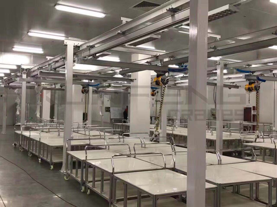Cleanroom KBK Light Crane with Electric Chain Block