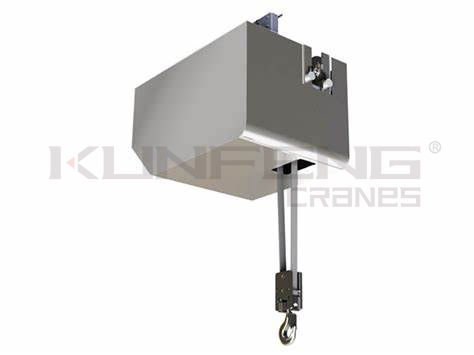 Electric belt hoist meets your needs for hoisting power with the strictest levels of cleanliness Electric belt hoist meets your needs for hoisting power with the strictest levels of cleanliness