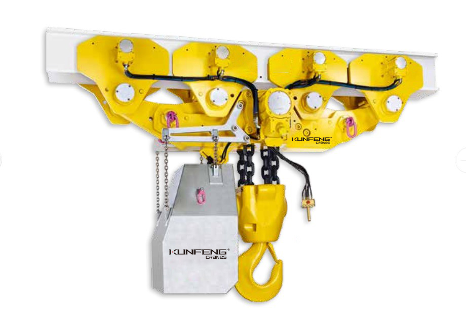 Premium Low Headroom Pneumatic Chain Hoist - 30 Ton Cap 50 Ft Lift