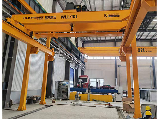 10 ton Workstation Overhead Crane - Double girder, Wire rope hoist