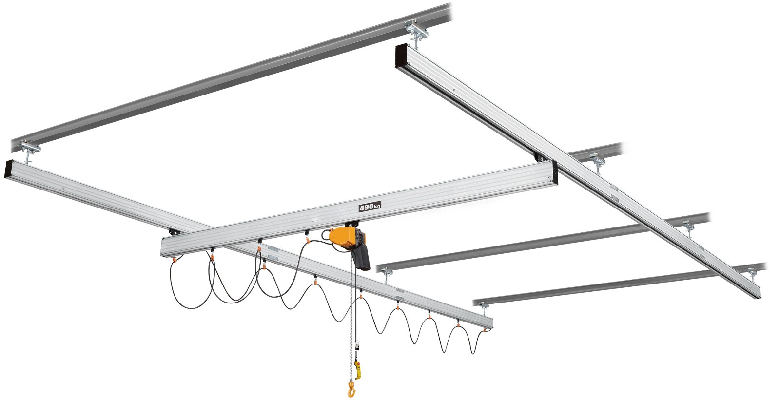 Aluminum workstation crane system