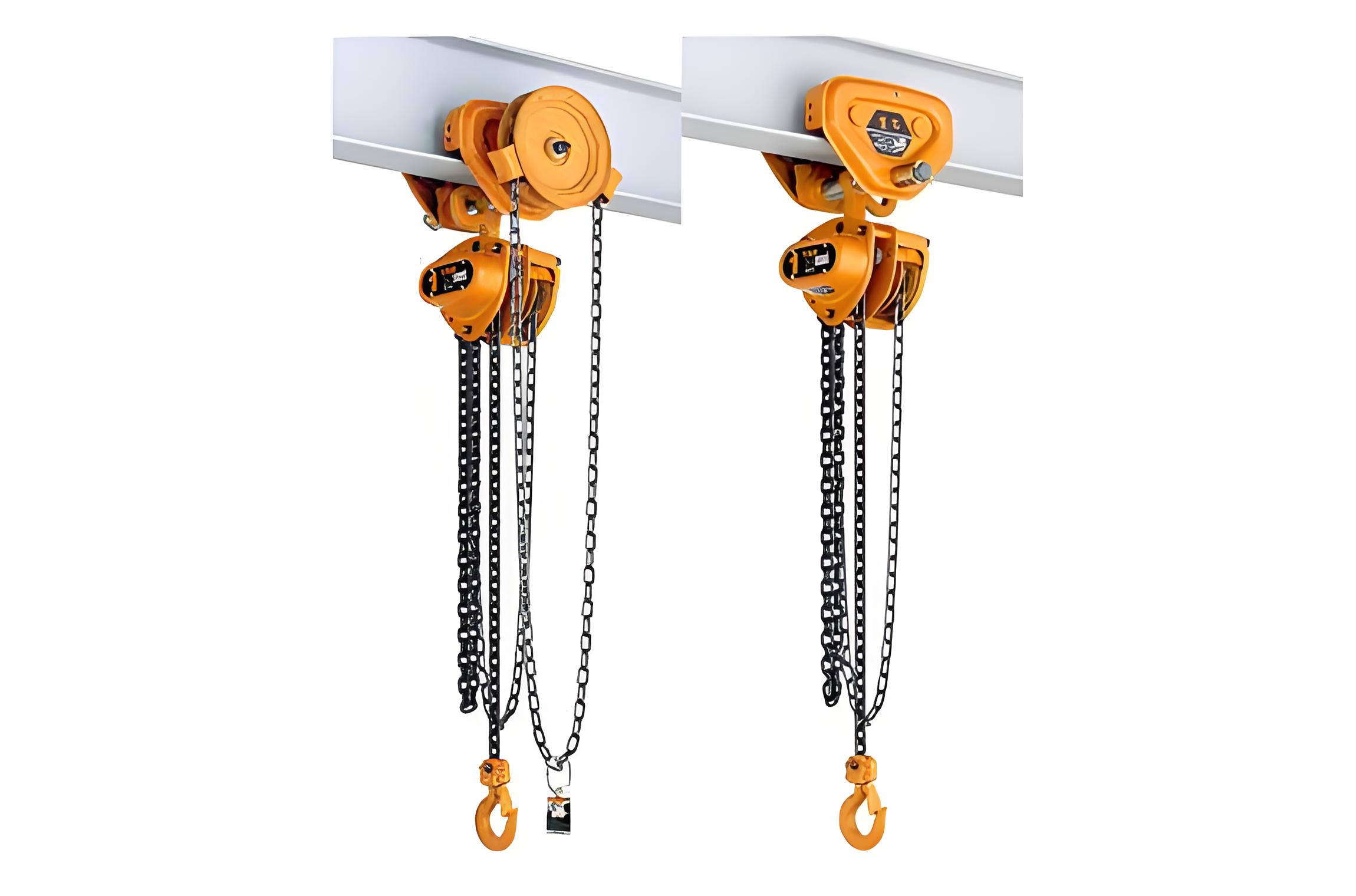 Low headroom manual chain hoist