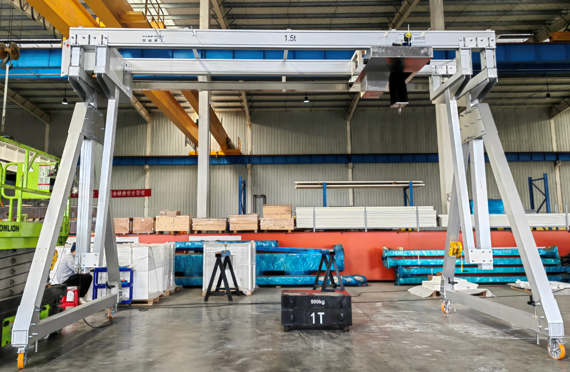 Cleanroom aluminum adjustable gantry crane