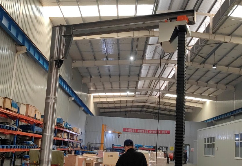 Stainless steel column jib crane for cleanrooms