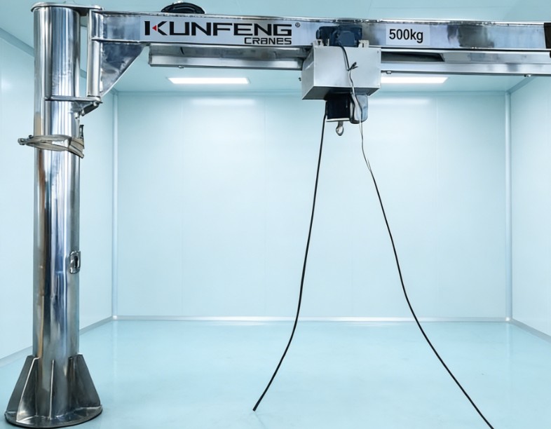 Stainless steel jib crane for cleanroom