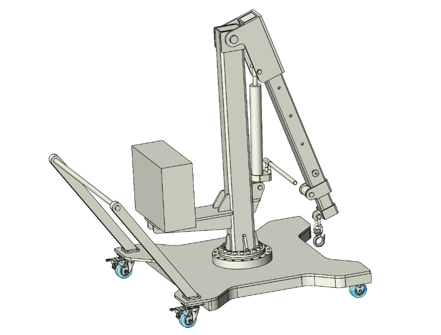 Workshop mobile foldable jib crane for cleanroom