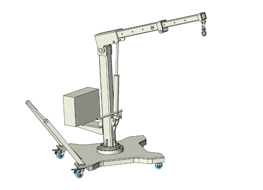 Cleanroom mobile foldable jib crane