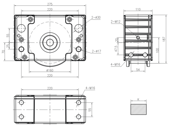 DRS 160 travel wheel block