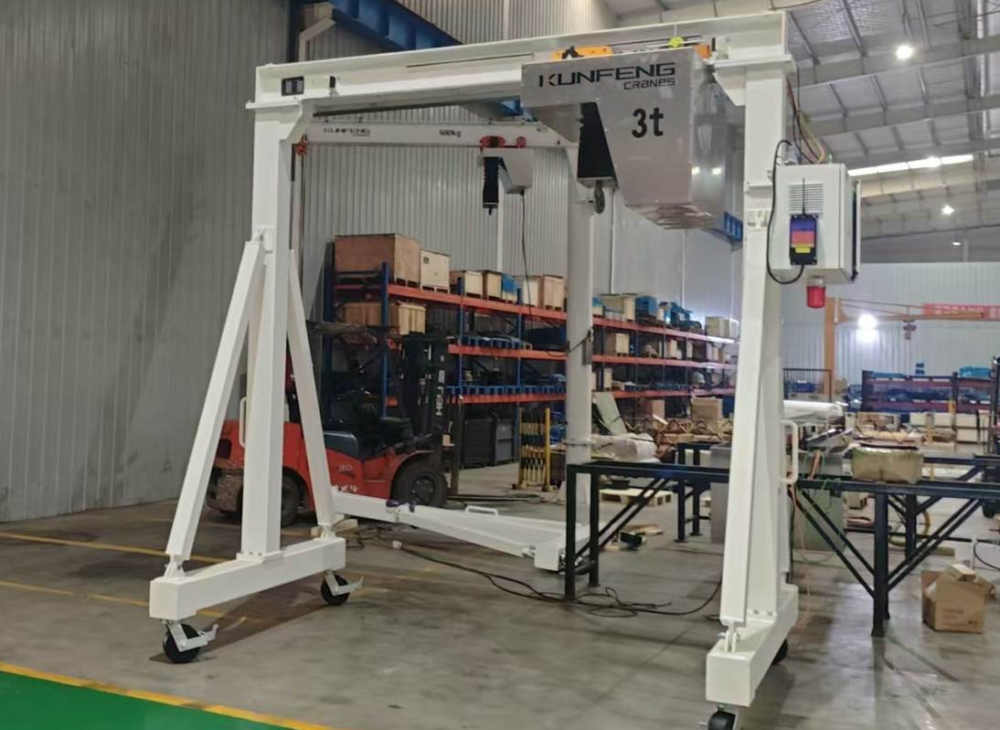 Fixed height gantry crane for cleanroom use