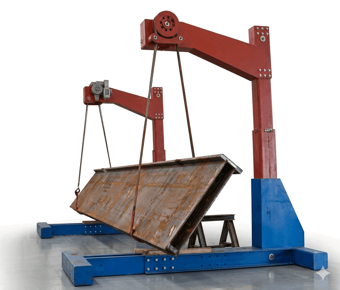 Rotating equipment for heavy steel structures