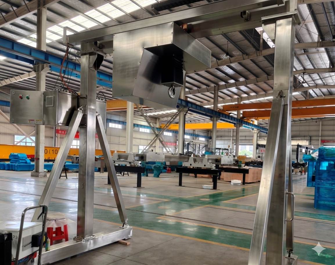 Stainless steel gantry crane for food workshops