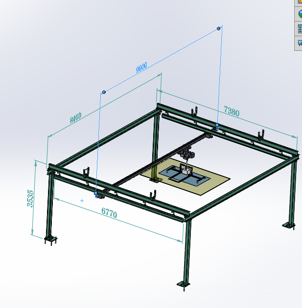 Rendering of freestanding workstation bridge crane