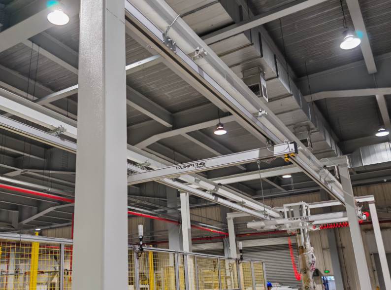 Light aluminum rail workstation bridge crane