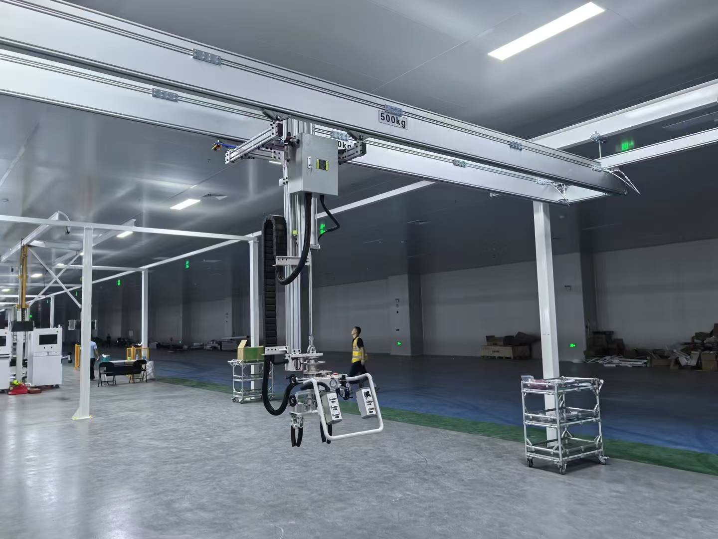 500kg aluminum double girder bridge crane